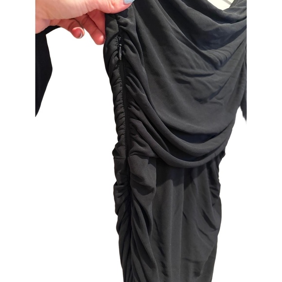NWT Alice Temperley Women’s Black Midi Dress Ruched Bodycon size 2 - Picture 3 of 8